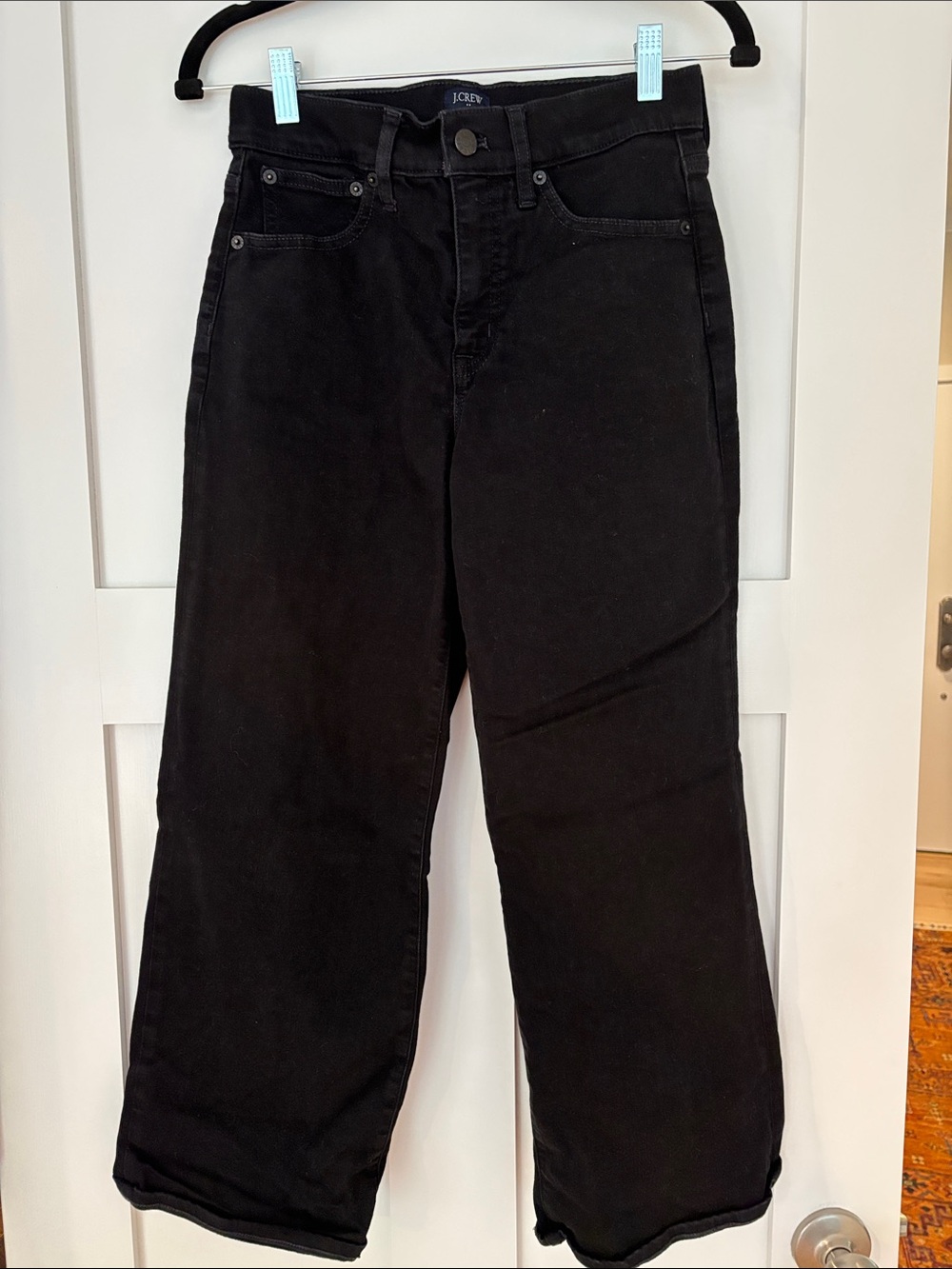 J. Crew Black Wide-Leg Jeans — High-Rise Flare